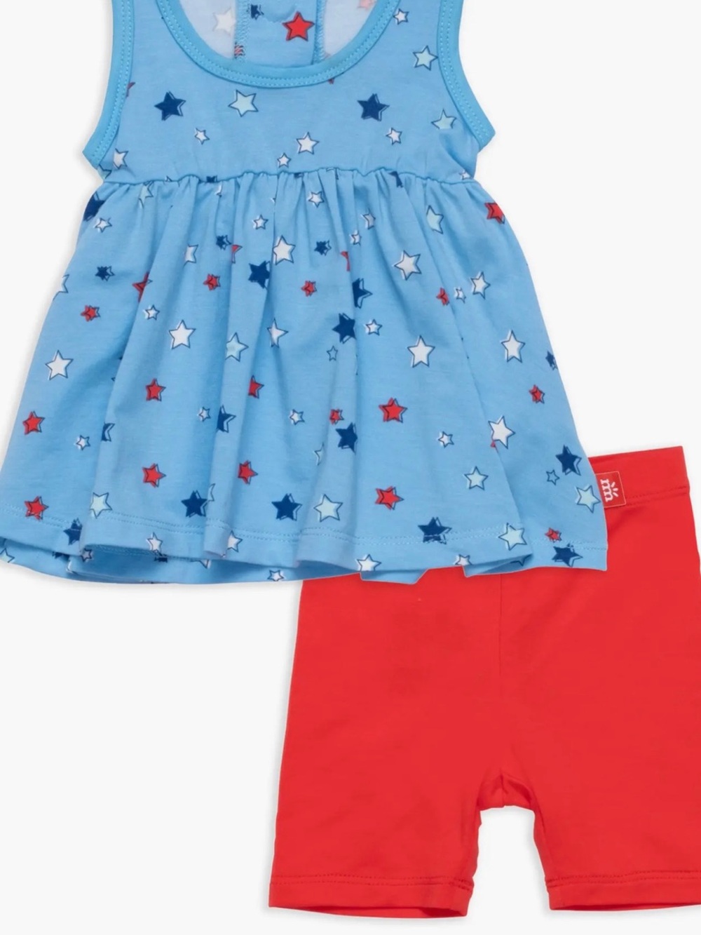 Magnetic me 0-3 month baby Star-Print Tank & Red Bike Shorts Set
